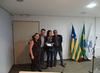 Sra Lorena de Oliveira (SINDQUMICA), Sr. Celso Flvio (SINDQUMICA / Vitalife Cosmticos), Sra Maria Amlia (SIC-PA) e Sr. Jaime Canedo (Presidente do SINDQUMICA.